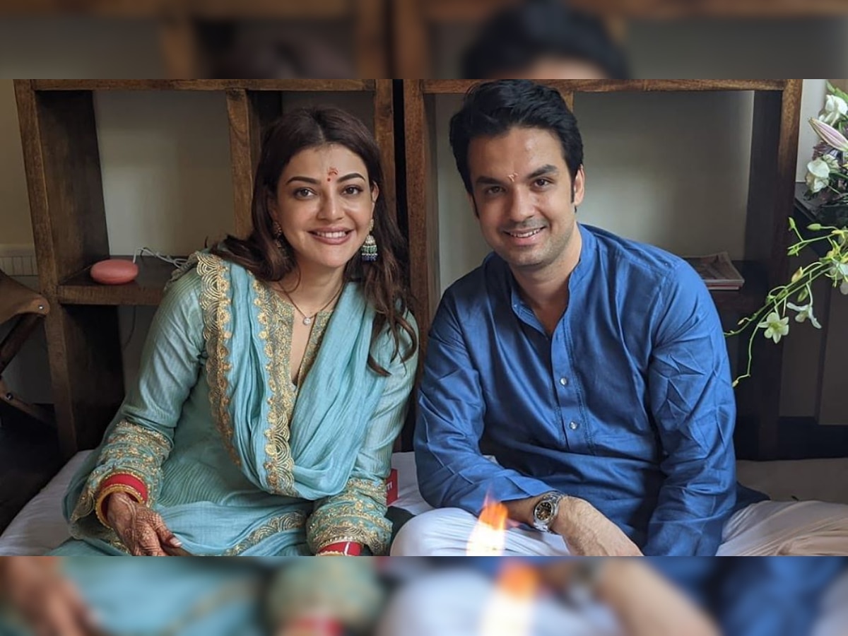 Kajal Aggarwal-Gautam Kitchlu perform grihapravesh puja at their new home; see photo