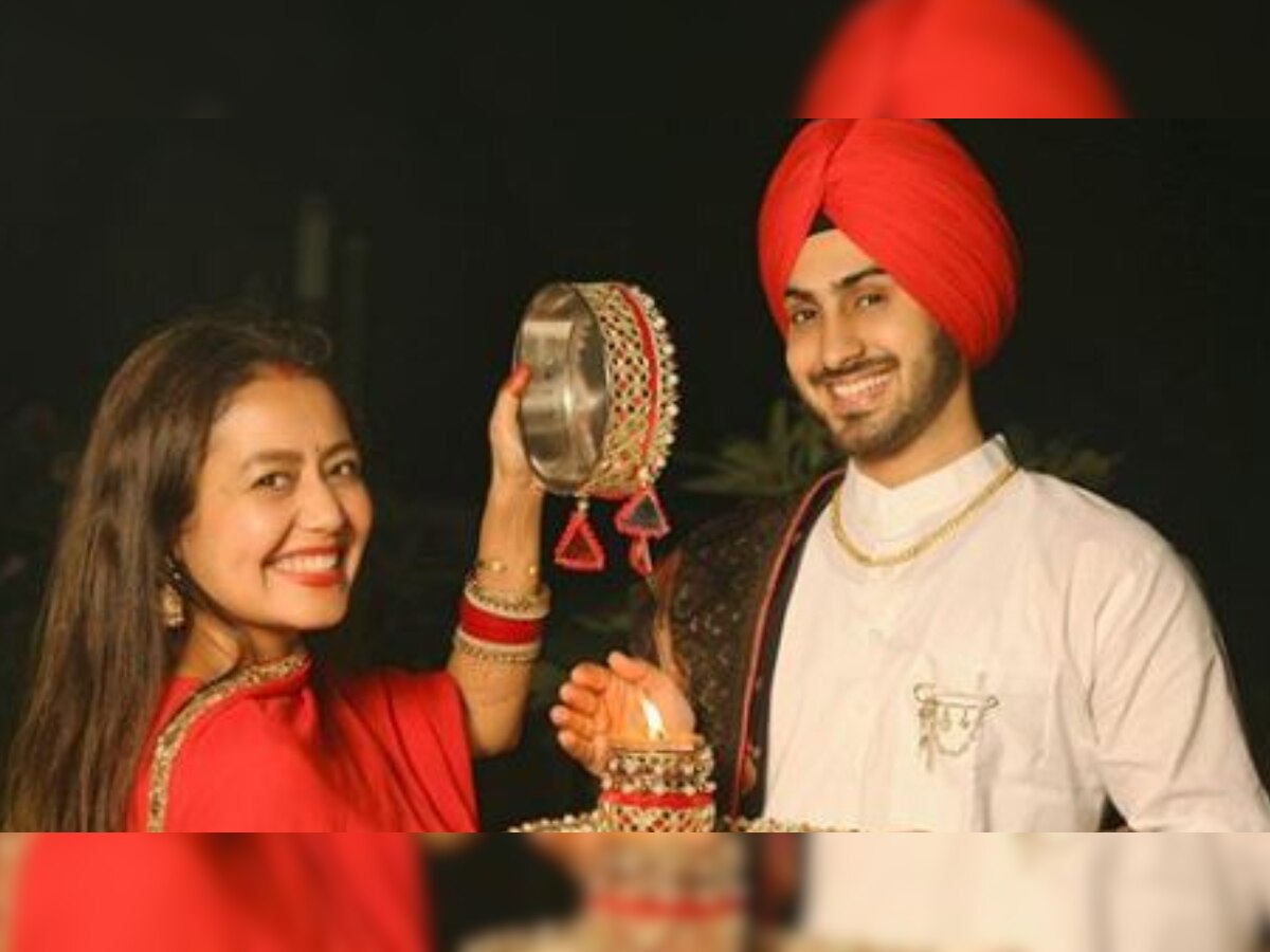 Newlyweds Neha Kakkar-Rohanpreet Singh celebrate first Karva Chauth together; see photos