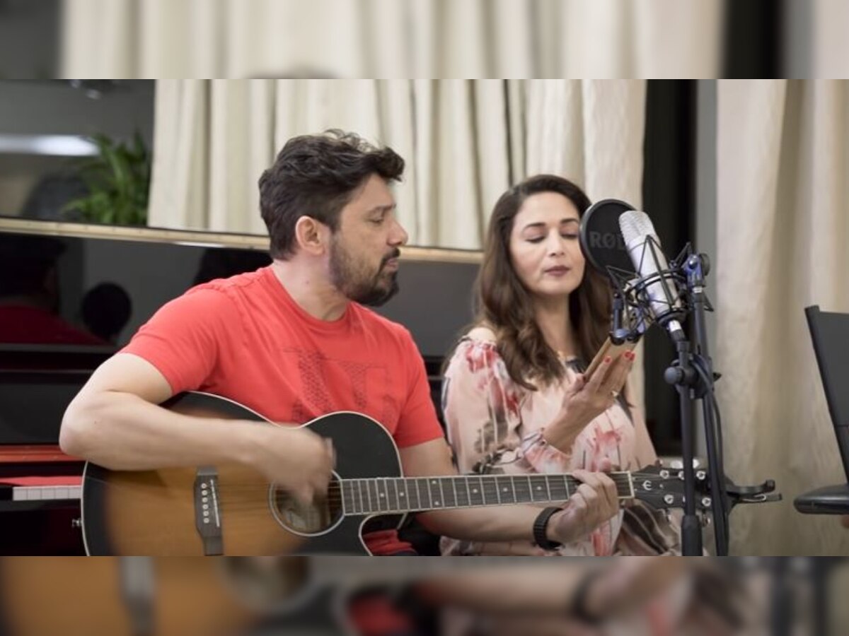 Video: Madhuri Dixit sings Adele's 'Skyfall' as husband Sriram Nene, sons Arin and Ryan join her in 'fam-jam'