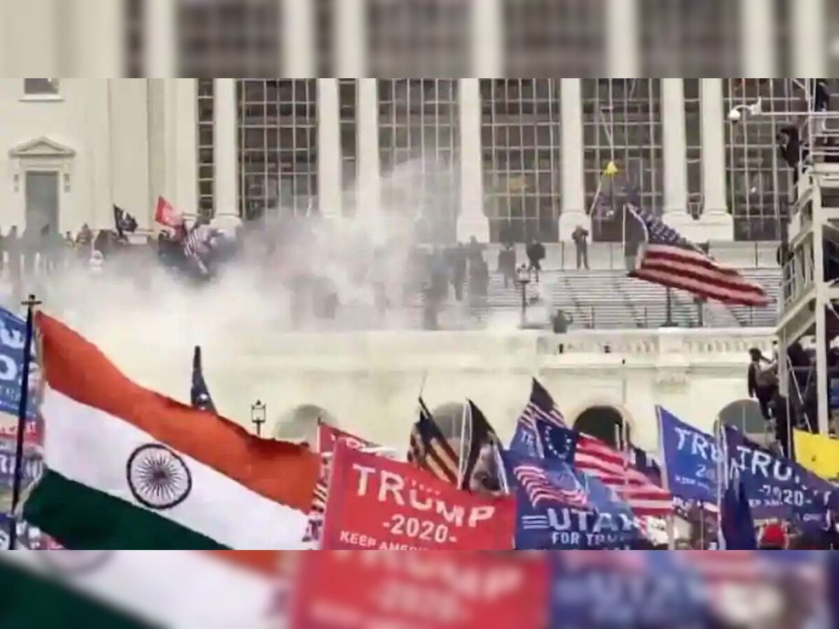 Indian tricolour spotted among American flags during US Capitol Hill attack; twitterati responds angrily