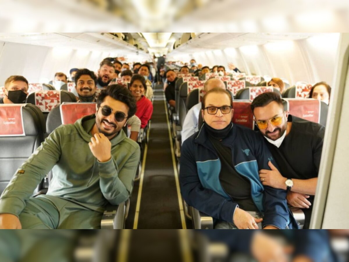 Arjun Kapoor shares photo with Saif Ali Khan as they leave for 'Bhoot Police' last schedule in Jaisalmer