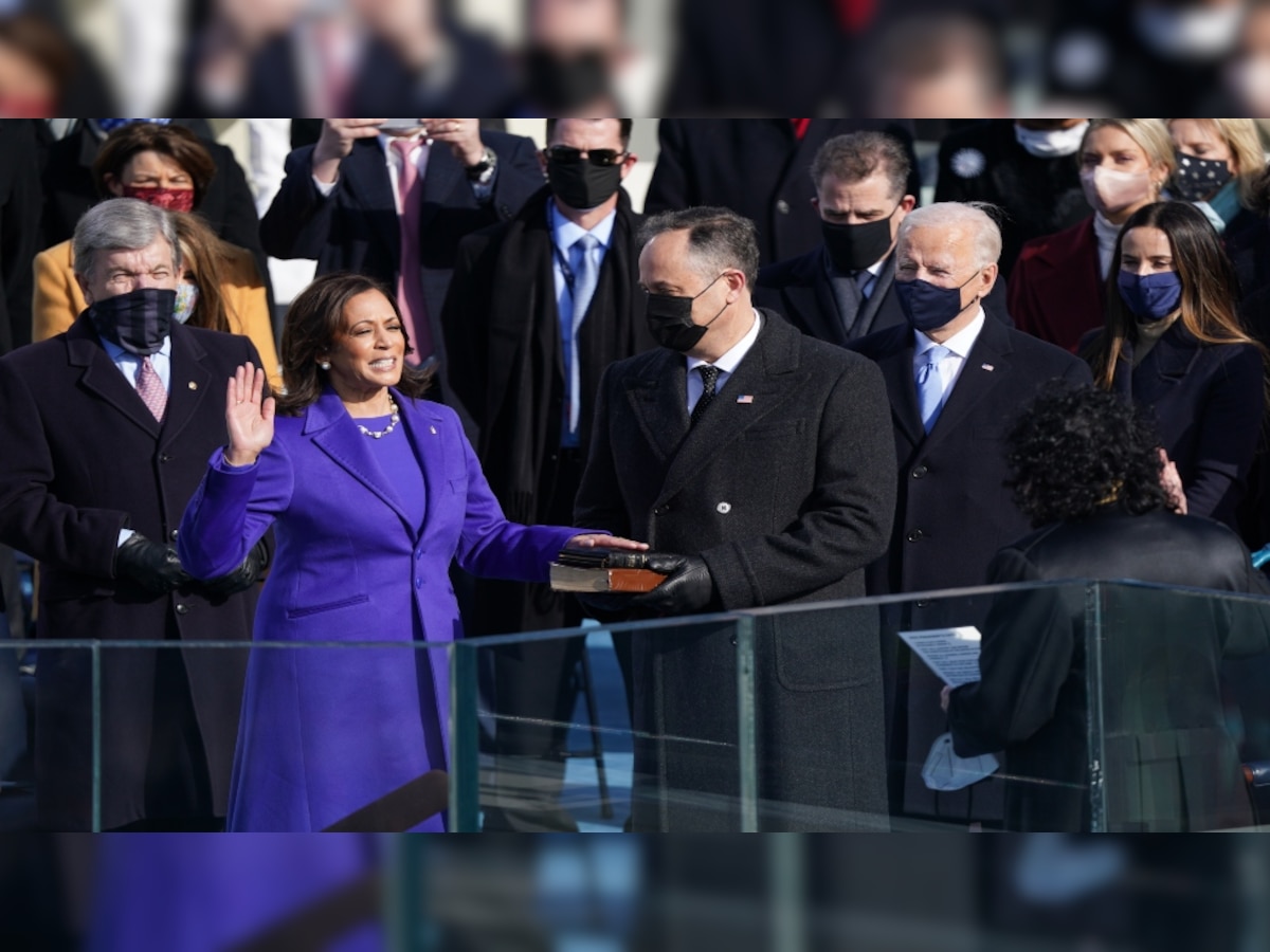 US Vice-President Kamala Harris rocks purple outfit on Inauguration Day