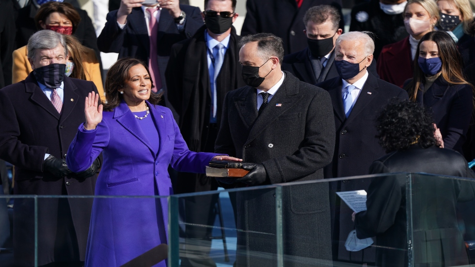 harris dressed in purple Portrait of Vice President Kamala Harris as a regal queen in purple attire on Craiyon