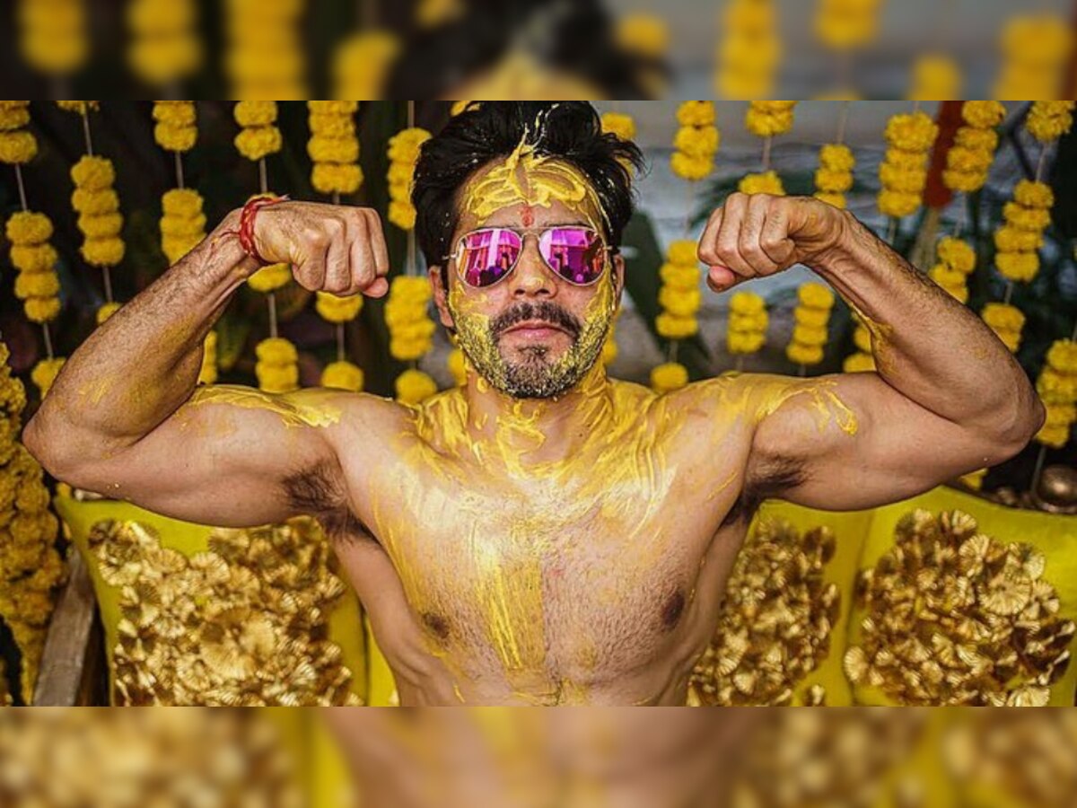 Varun Dhawan-Natasha Dalal Wedding: Actor shares photo from Haldi ceremony, poses with groom squad