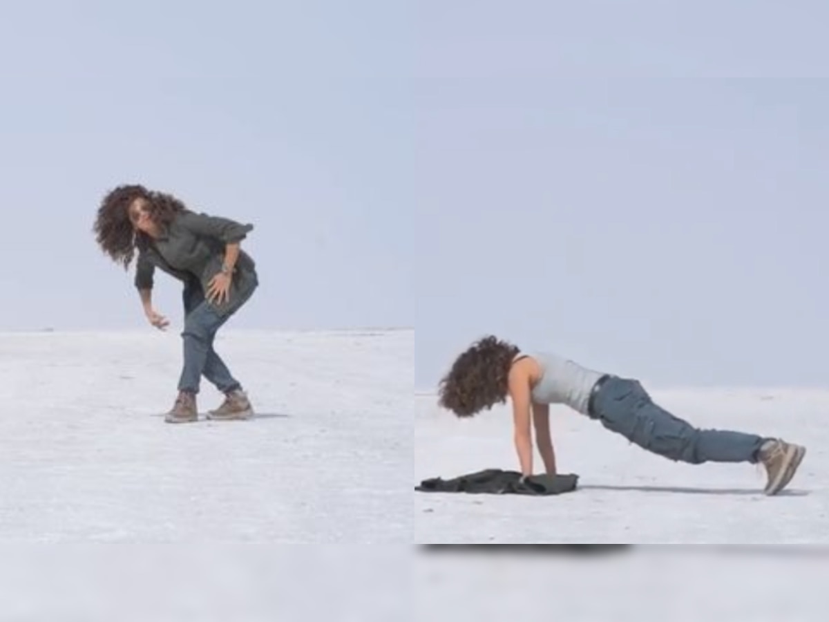 Taapsee Pannu does push-ups in the middle of Rann of Kutch in viral video