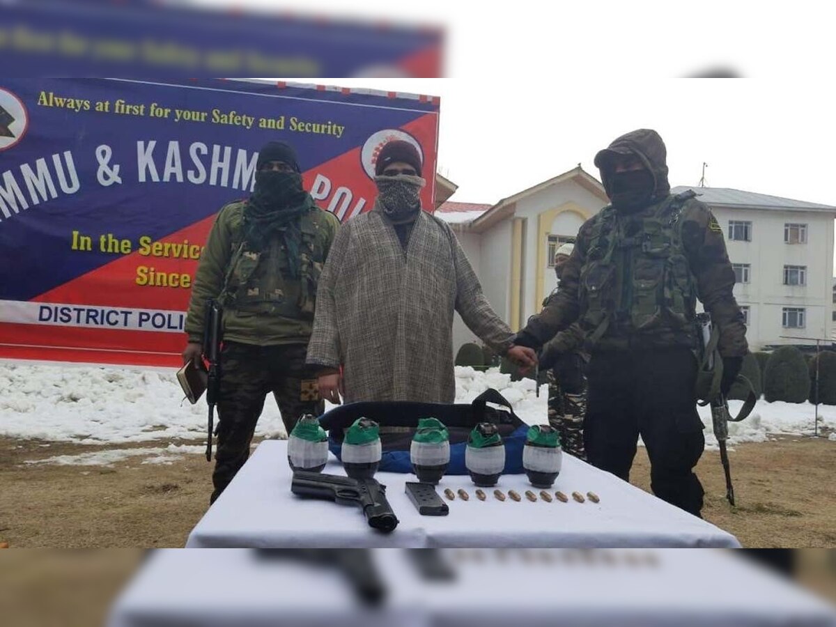 Bandipora Police arrests newly-recruited JeM terrorist with arms and ammunition