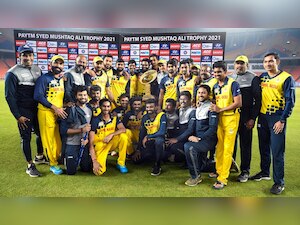 Watch: Tamil Nadu's N Jagadeesan 'bowled over' in a funny celebration