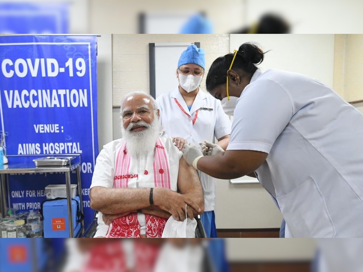 PM Modi takes first dose of COVID-19 vaccine at AIIMS Delhi