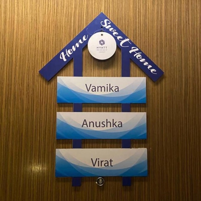 Vamika Gets Her Own Name Plate As Virat Anushka And Indian Team Made To Feel At Home In Ahmedabad Hotel
