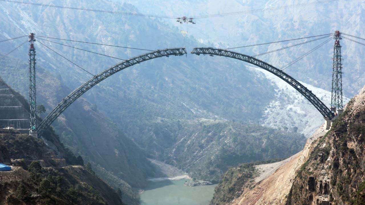 In Pics: Arch Closure Of The World's Highest Railway Bridge Over Chenab 