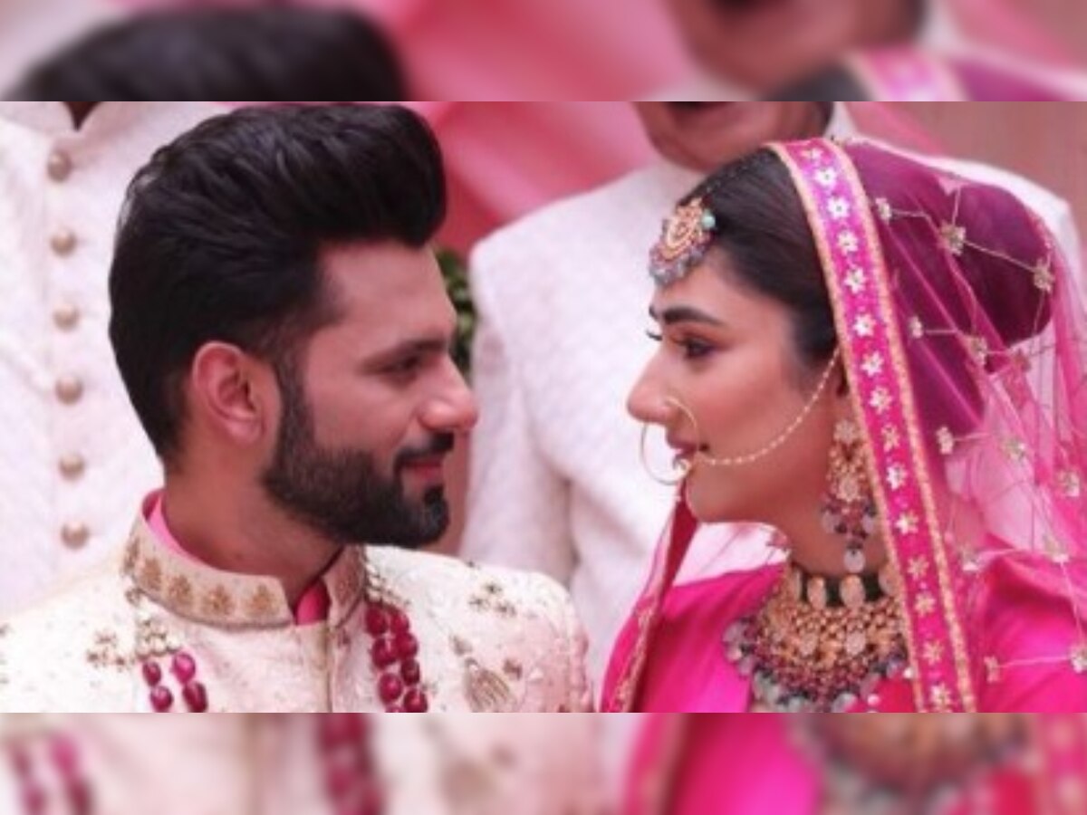 Rahul Vaidya-Disha Parmar pics in wedding outfits go viral, fans pour in congratulatory messages; but there's a catch