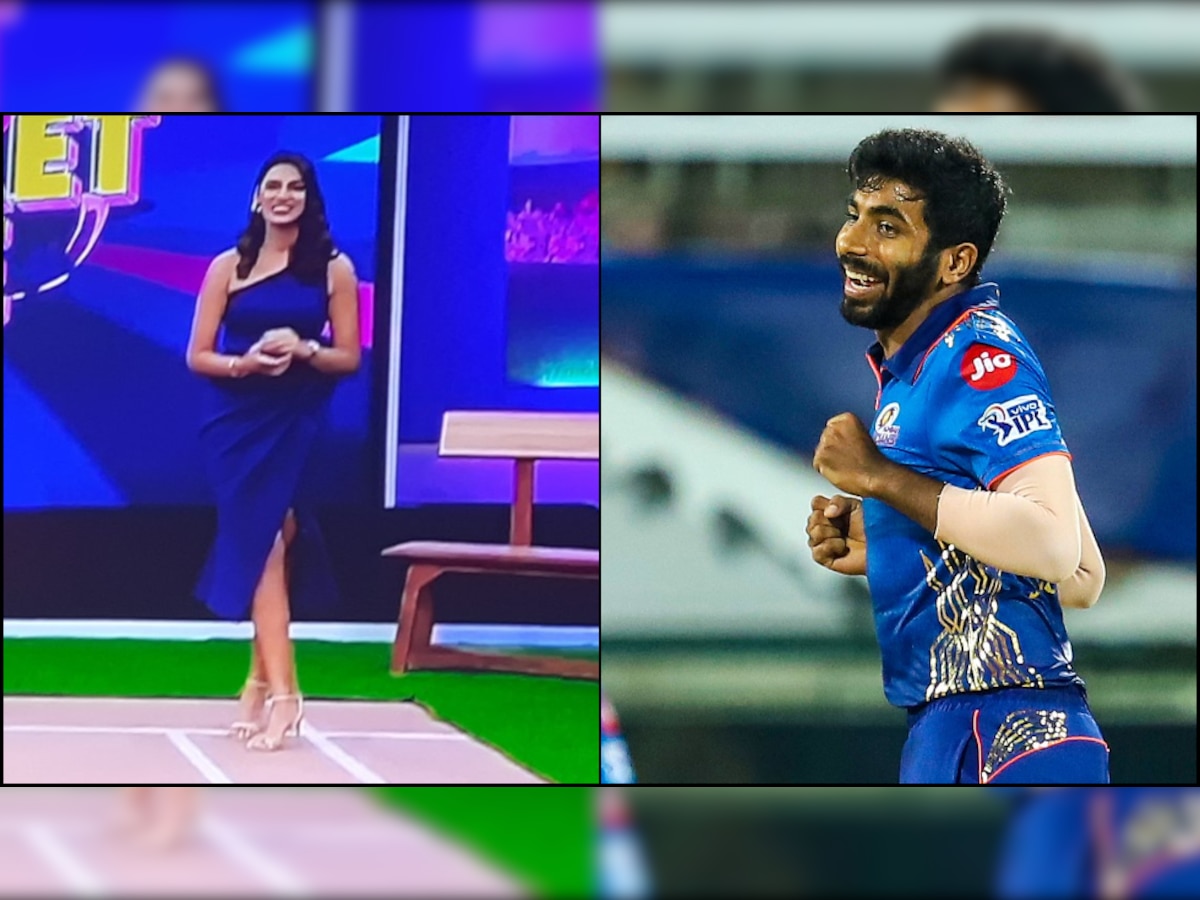 Jasprit Bumrah's wife Sanjana Ganesan wears Mumbai Indians color blue dress for IPL opener, fan calls it 'true love'