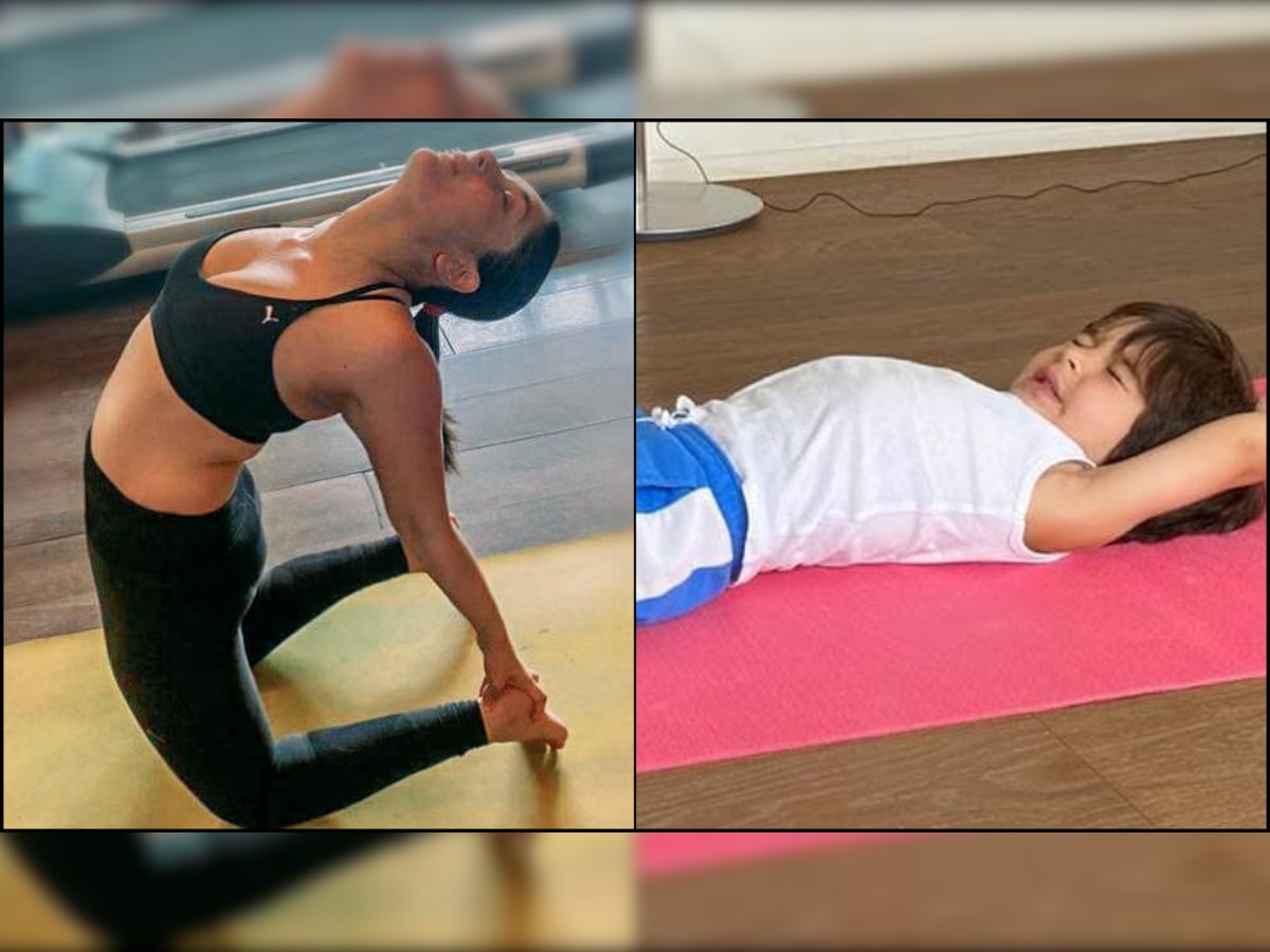 Taimur Ali Khan follows mama Kareena Kapoor Khan's footsteps, enjoys 'lockdown yoga'