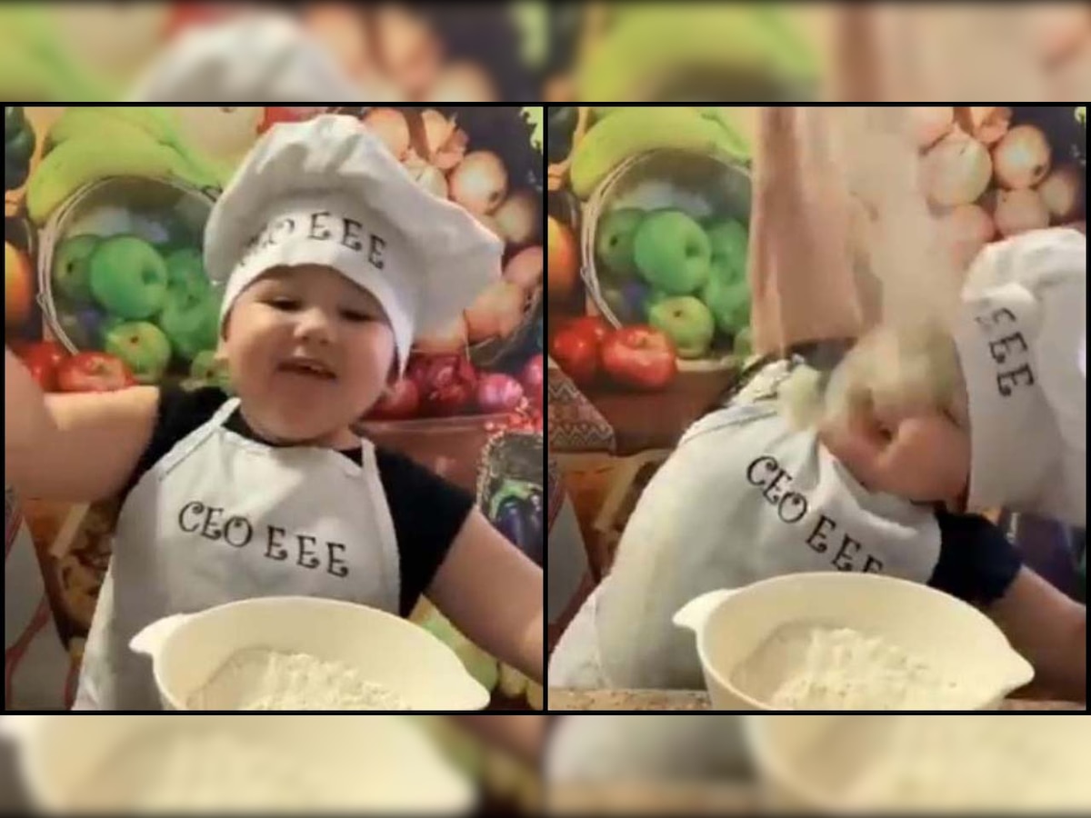 Video of baby chef's failed baking attempt goes viral - netizens have mixed reactions