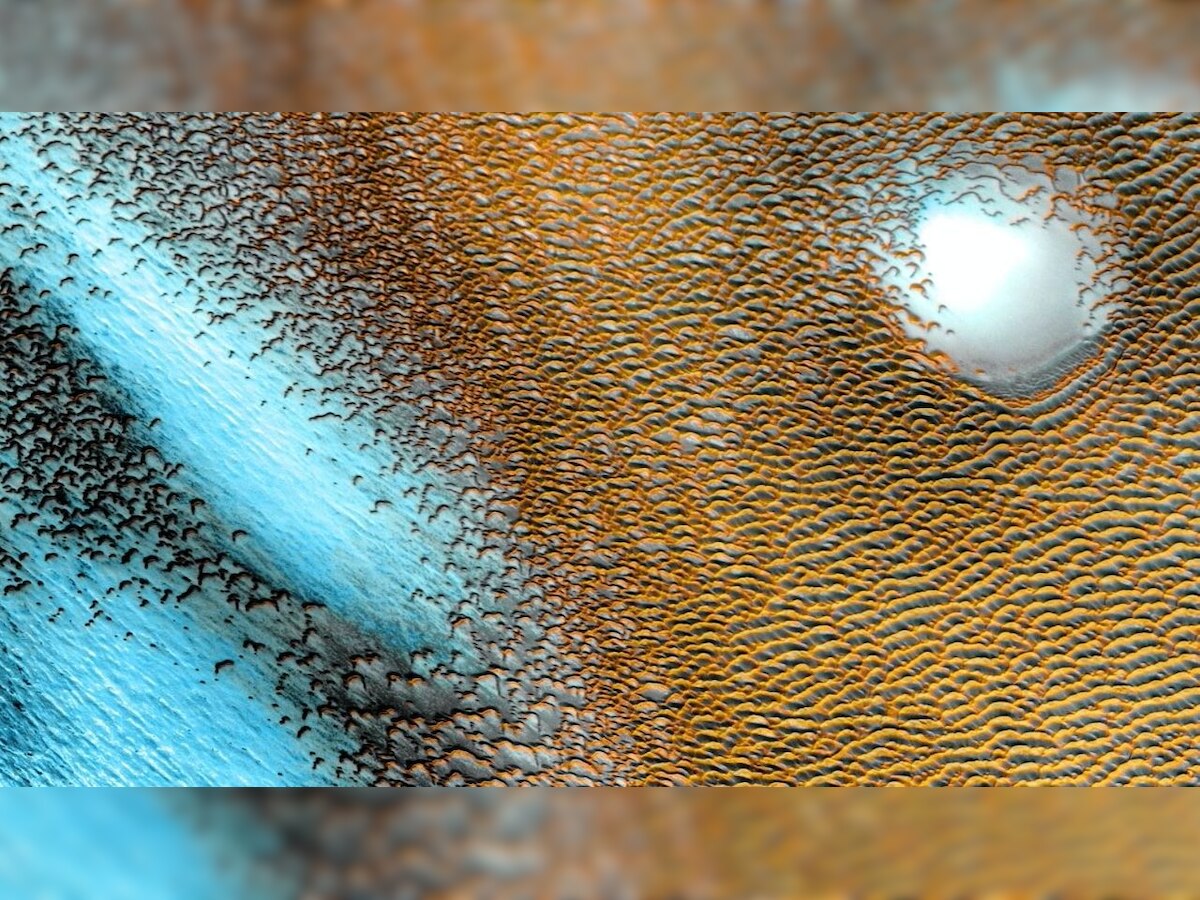 NASA shares stunning image of beautiful blue dunes on Mars