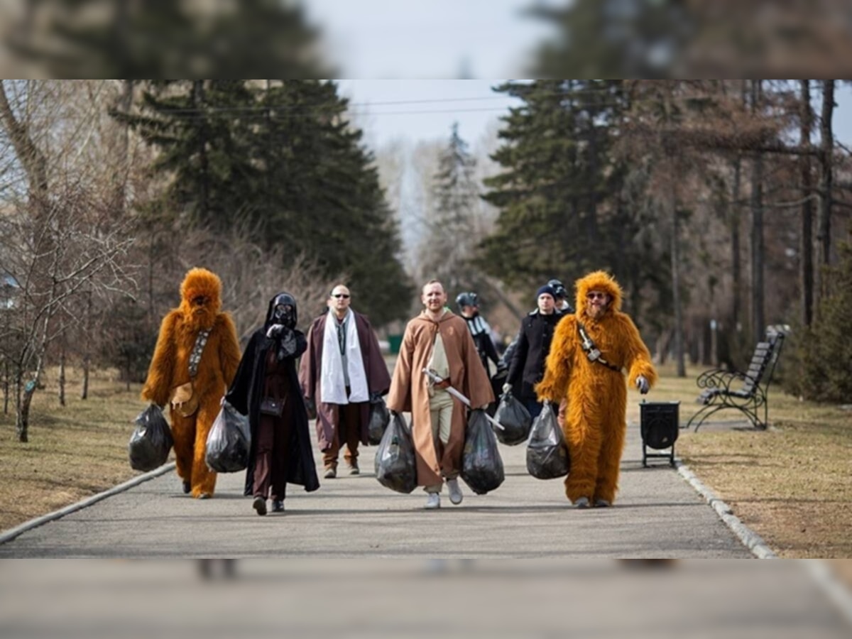 Watch: Star Wars Cosplay characters sweep streets of Siberia clean to mark first human space flight