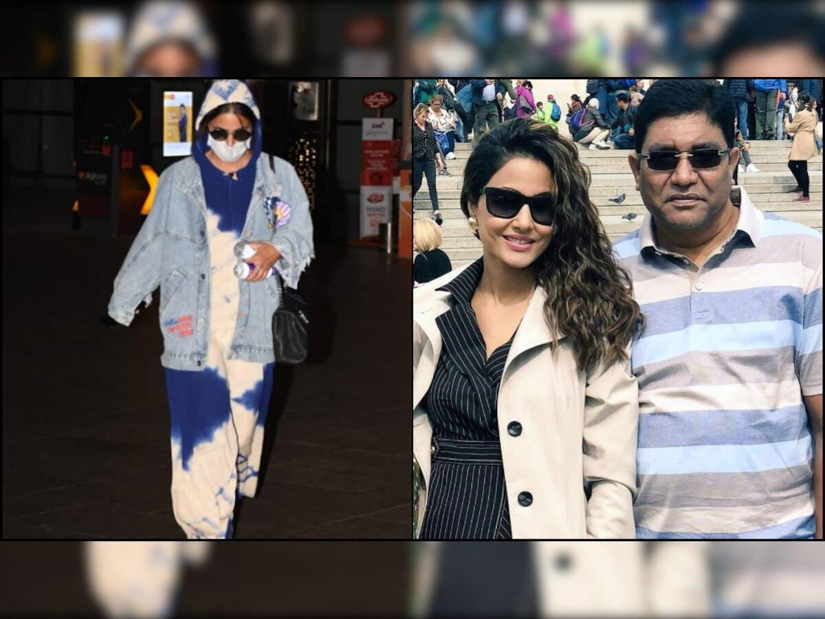 In Pics: Hina Khan reaches Mumbai from Kashmir after father's death