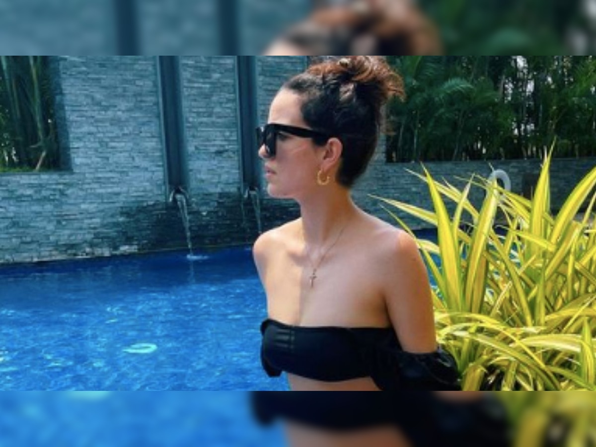 Natasa Stankovic slays in a black bikini, hubby Hardik Pandya reacts