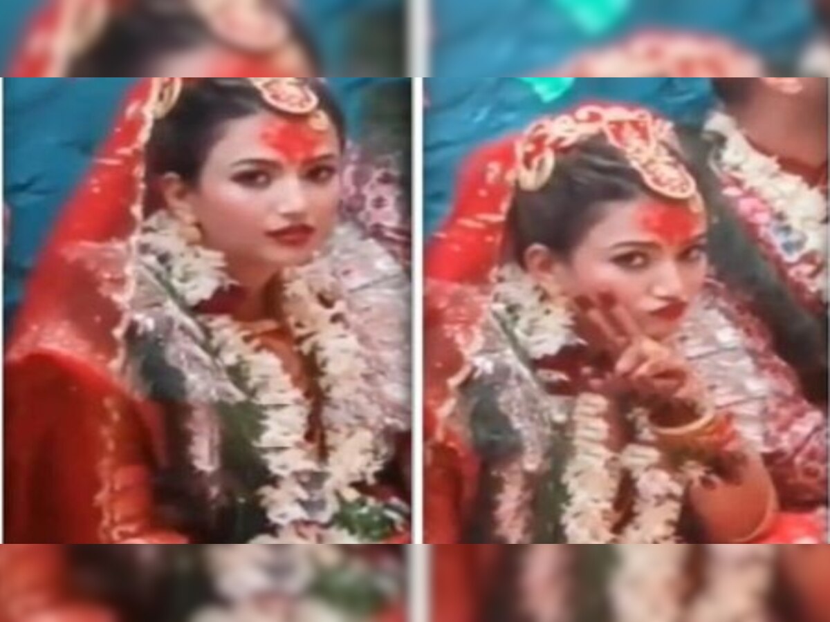 Bride poses cutely for the camera, video goes viral on social media - Watch