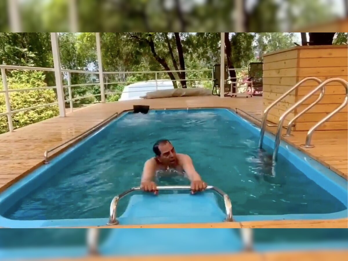 Watch: Dharmendra heartily performs water aerobics in new viral video