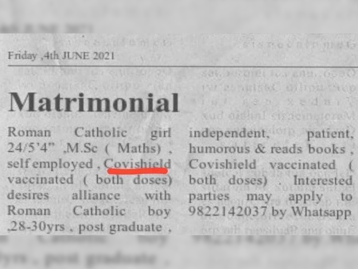 Fact Check: Know real motive behind matrimonial ad of bride seeking vaccinated groom