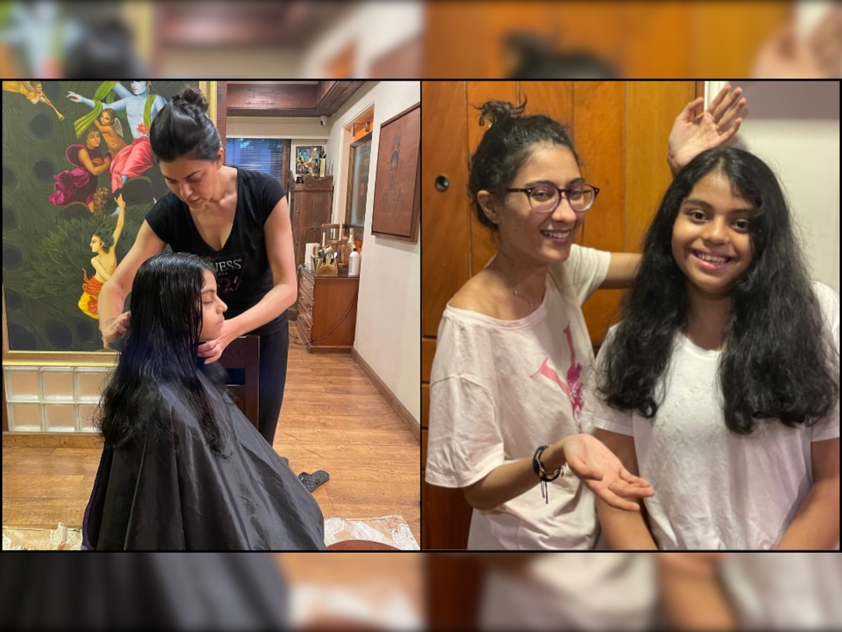 Alisah's 'official hairdresser' Sushmita Sen gives her a slight makeover, Renee captures candid moments