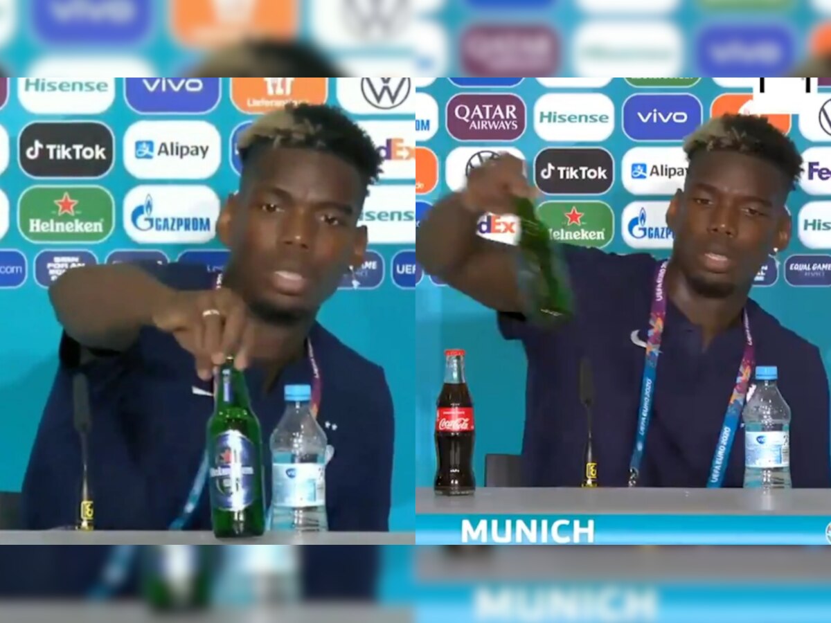 Euro 2020: After Ronaldo, Paul Pogba now removes Heineken bottle during press conference - Video goes viral