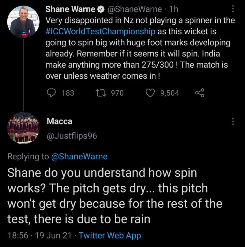 Twitter User Questions Shane Warne If He Understands How Spin Works Gets Schooled By Virender Sehwag Fans