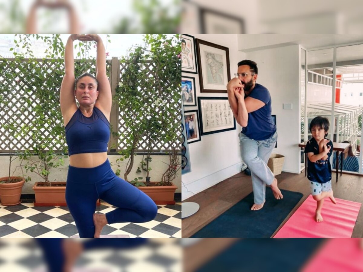 Kareena Kapoor Khan shares photos of Saif Ali Khan-Taimur celebrating International Yoga Day in the most adorable way