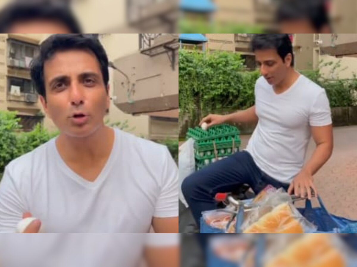 ‘Sonu Sood ki super market’: Actor sells bread, eggs on a bicycle; video goes viral