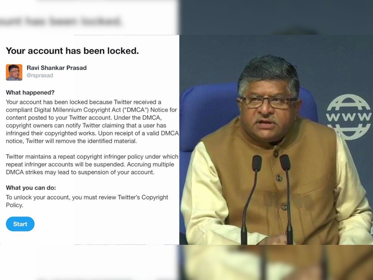 Twitter blocks Law Minister Ravi Shankar Prasad's official account for 1 hour