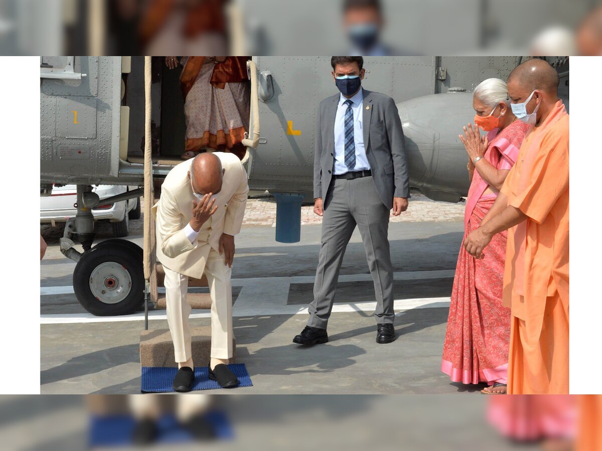 President Ram Nath Kovind bows, touches ground of his birthplace in Uttar Pradesh