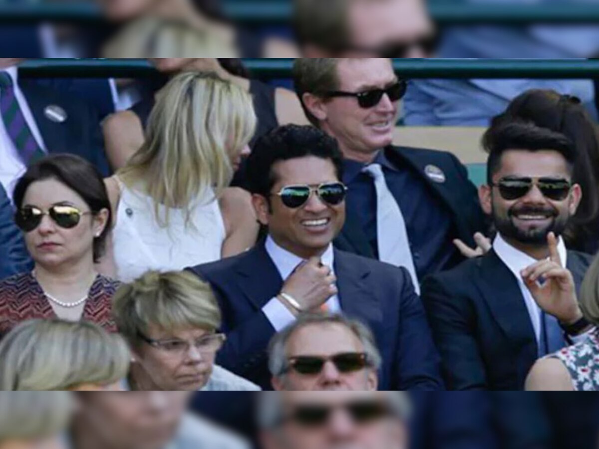 Old pic of Virat Kohli, Anushka Sharma, Sachin Tendulkar, Anjali Tendulkar watching Wimbledon match goes VIRAL