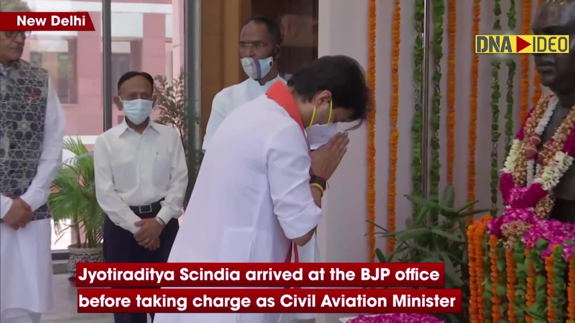 Jyotiraditya Scindia, Sarbananda Sonowal visit BJP HQ