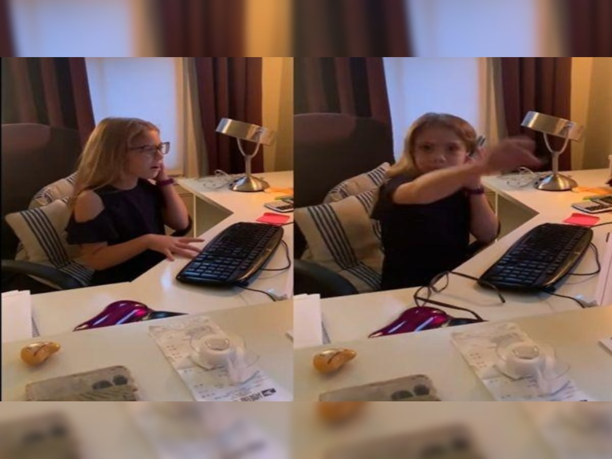 Daughter's hilarious impression of mom working from home crosses 15