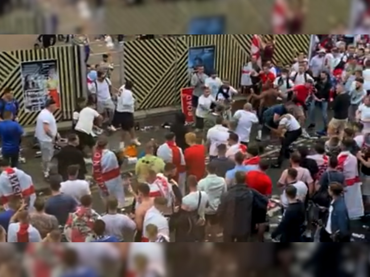 EURO 2020: From racial abuse to insulting flag, brawl between England and Italy fans at Wembley goes viral - WATCH