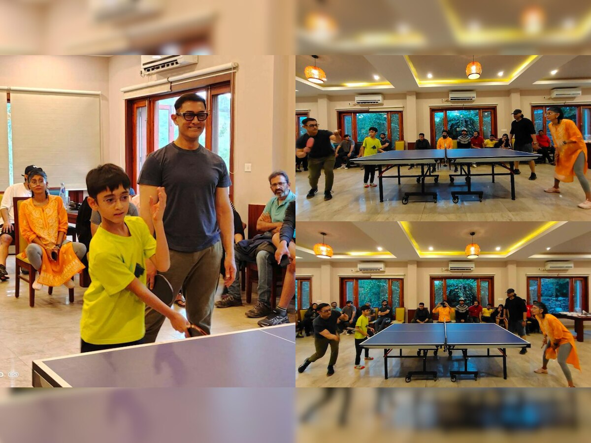 Aamir Khan enjoys table tennis session with Kiran Rao, son Azad on 'Laal Singh Chaddha' set, photos go VIRAL