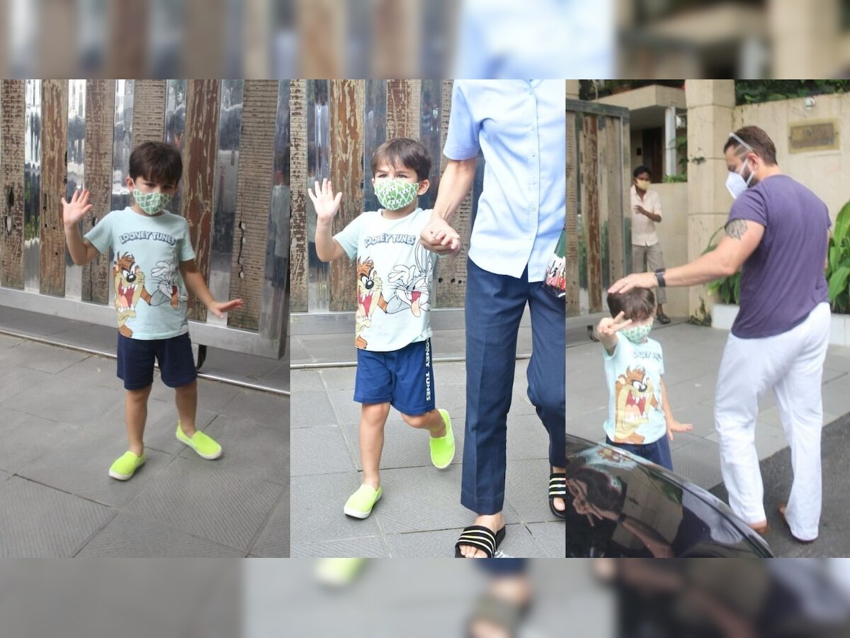 'Can I go?': Kareena Kapoor-Saif Ali Khan's son Taimur requests paparazzi as he steps out with cousin Inaaya - watch