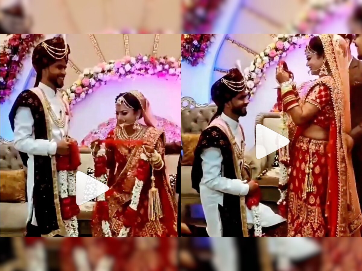 Jai Mala Xxx Video - Groom kneels before bride just before varmala, leaves everyone surprised -  WATCH viral video