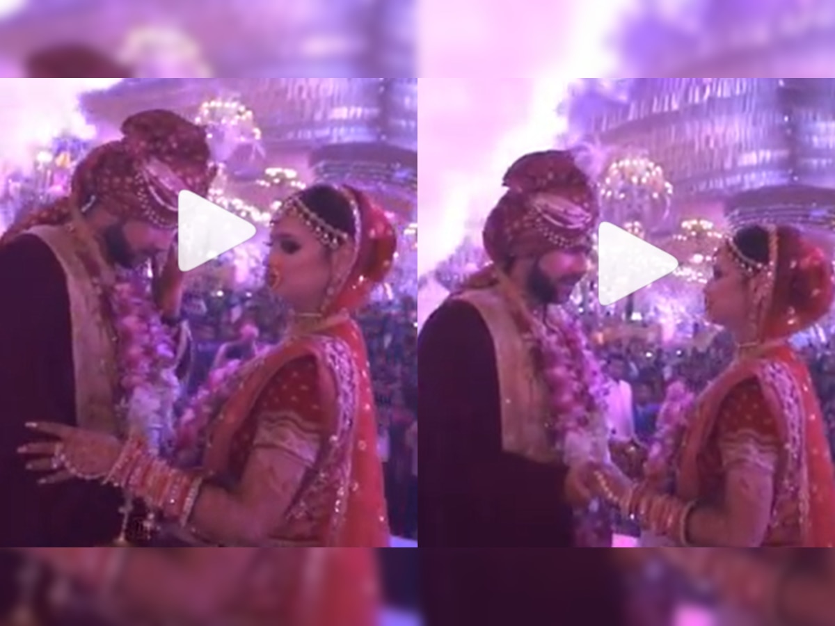 Bride and groom cry happy tears during emotional varmala ceremony - WATCH viral video