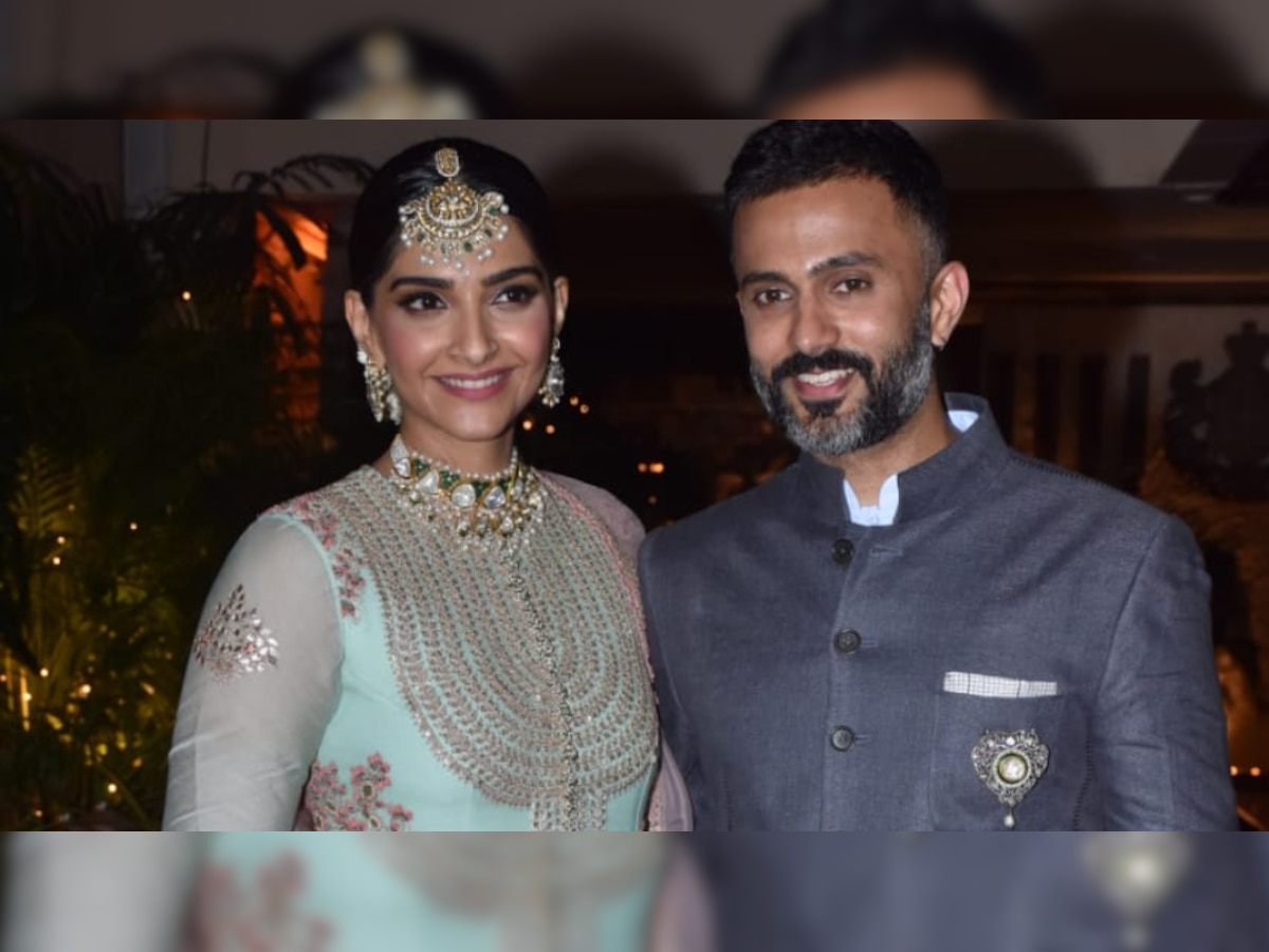 Sonam Kapoor-Anand Ahuja pose for paparazzo as they arrive for Rhea Kapoor-Karan Boolani’s wedding, photos inside