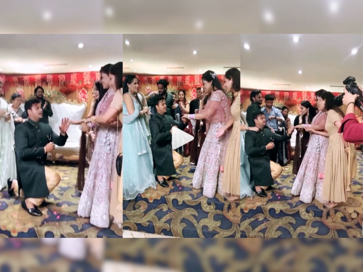 Jija-Saali ki masti! Sisters-in-law teases groom, stops him from putting ring on bride - WATCH viral video here