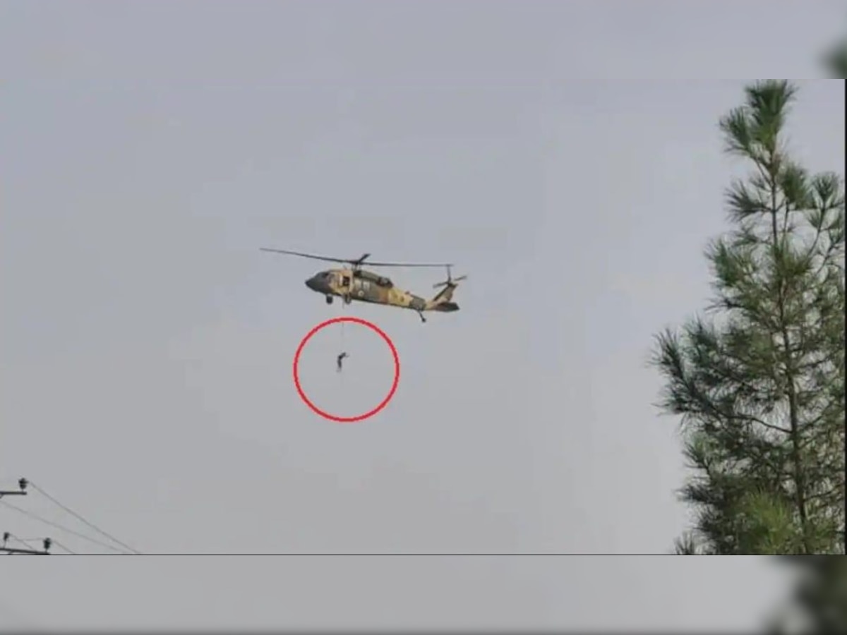 A new era of terror: Taliban flies US helicopter with a human hanging from a rope below 