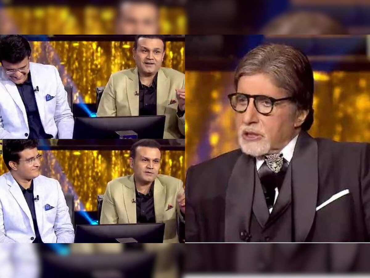 KBC13: Virender Sehwag teases Sourav Ganguly on Greg Chappell issue, Amitabh Bachchan can't hold his laughter - WATCH
