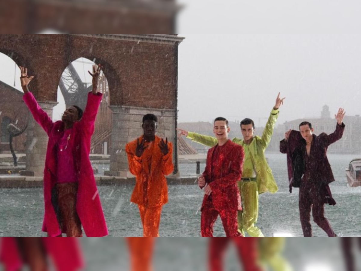 Models put on fabulous show as severe hailstorm interrupts fashion show in Italy - WATCH viral video