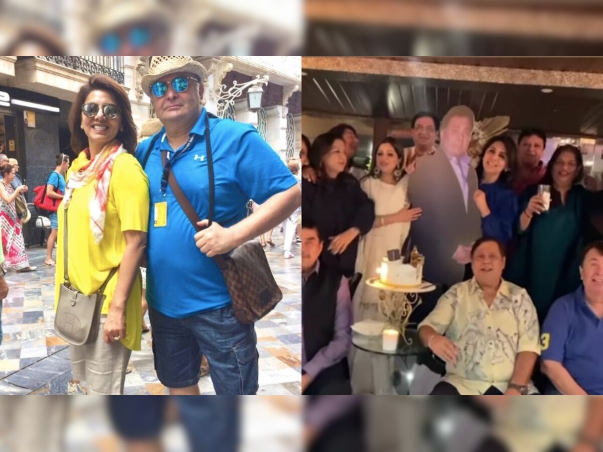 Neetu Kapoor celebrates Rishi Kapoor's birthday with his life-size cut out, extravagant cake - watch