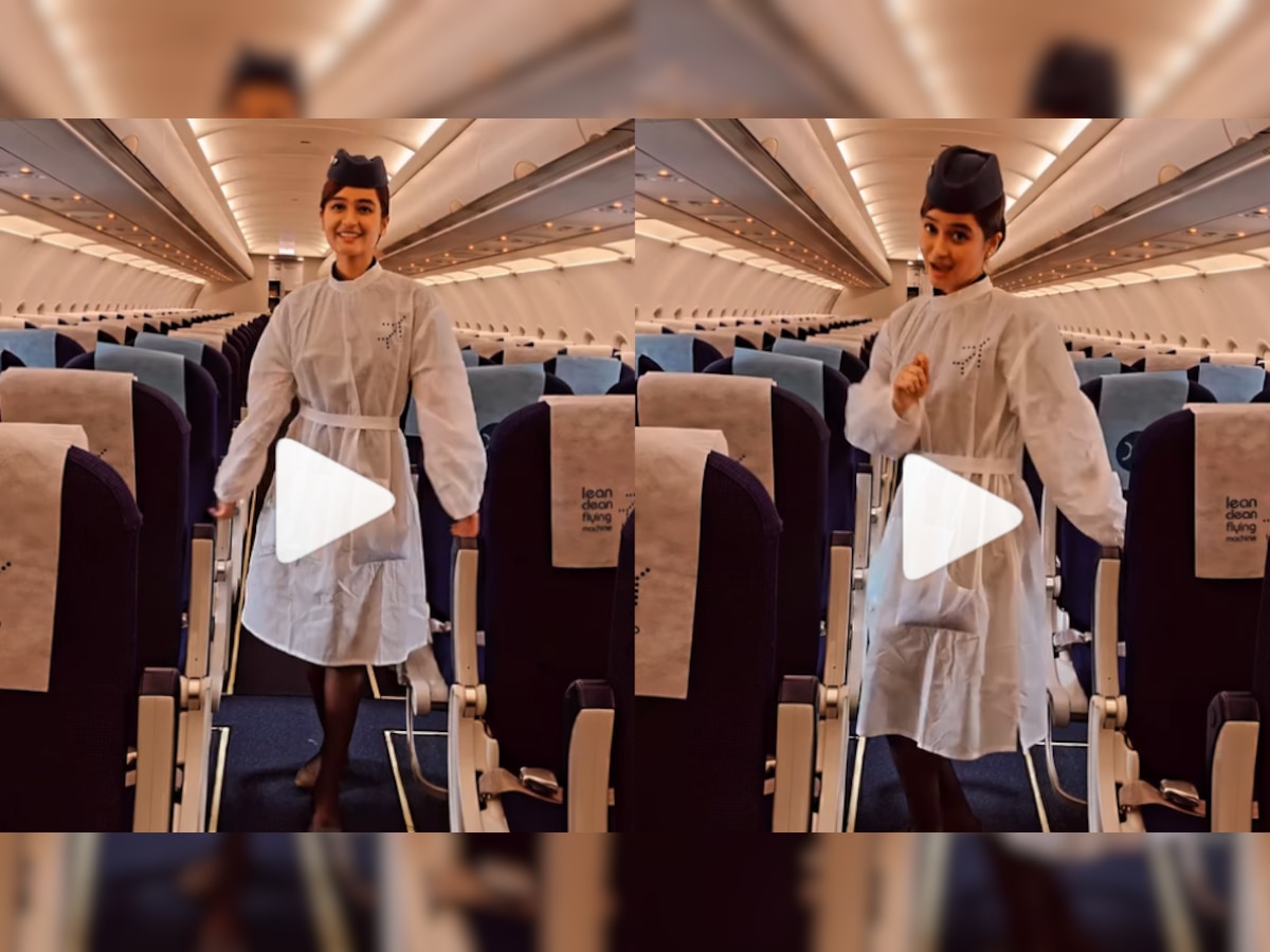 IndiGo air hostess dances to VIRAL 'Manike Mage Hithe' song on flight - Watch video