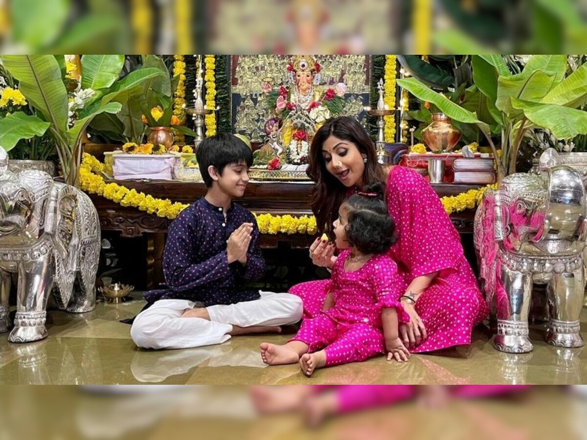 1200px x 900px - Shilpa Shetty rings in Ganesh Chaturthi 2021 with kids Viaan, Samisha in  absence of husband Raj Kundra - see photos