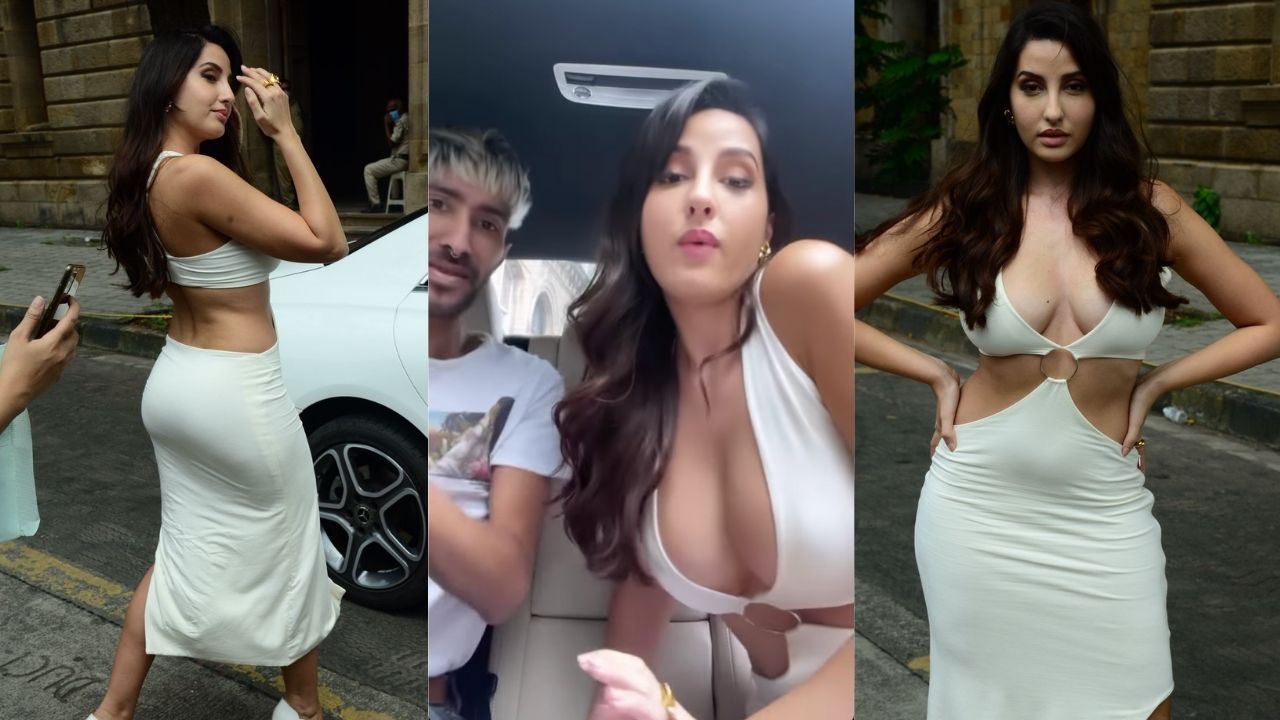 Nora Fatehi stuns in white cutout dress, the sensational look goes viral on the internet