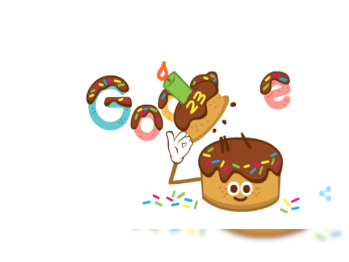 Google celebrates its 23rd anniversary with unique cake doodle - See here 